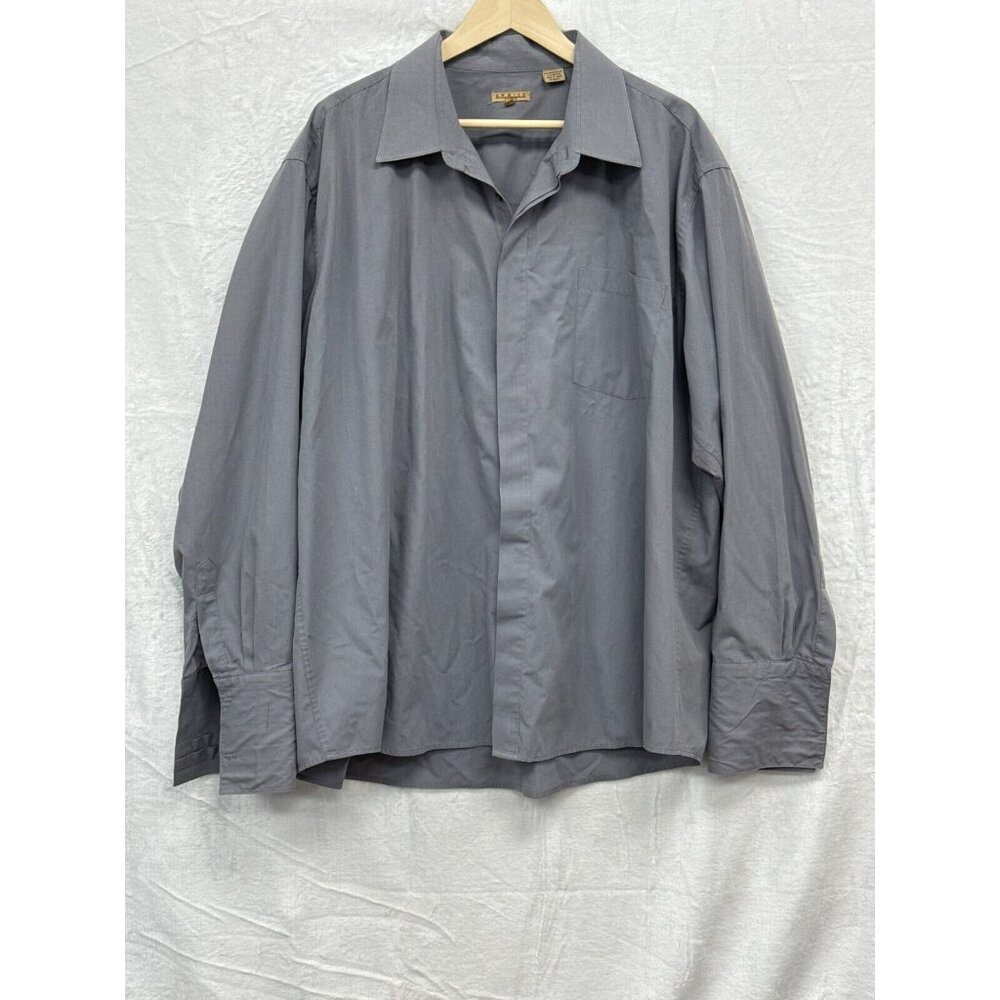 Enrico Garcia Mens Gray Button Up Dress Shirt Size‎ 3XL 19-36/37 Long Sleeve